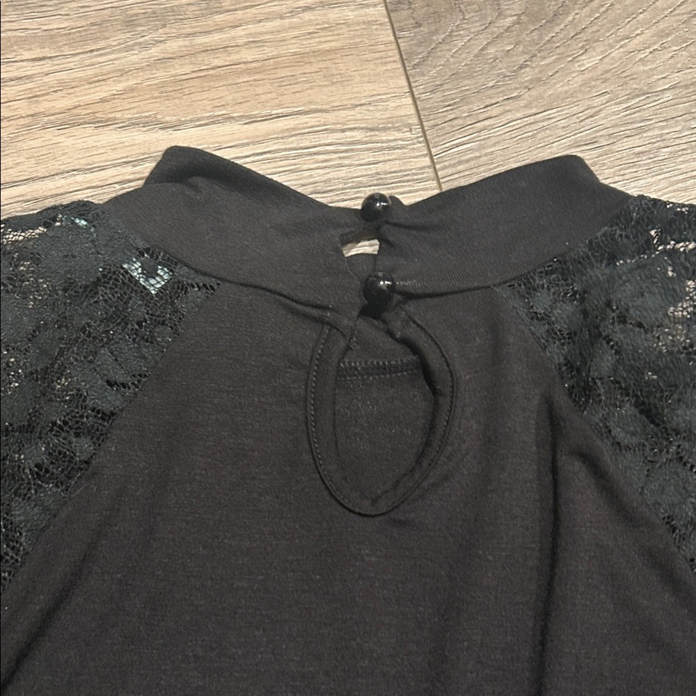 Maurices Black Lace Sleeve Blouse - Picture 8 of 8